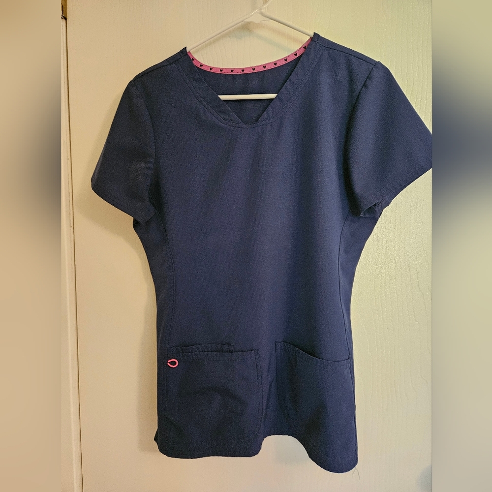 Heartsoul Navy Blue Scrub Top